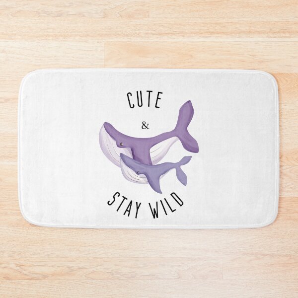 Item preview, Cute and Stay Wild Light Purple Whale with the Baby for Light Background designed and sold by activlifewear.