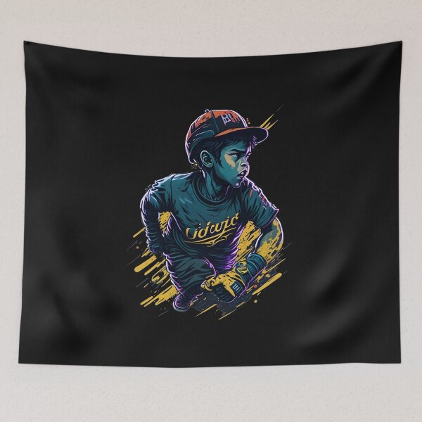Aperçu de l'œuvre Home Run - A Young Baseball Player créée et vendue par Chromatic-Art.
