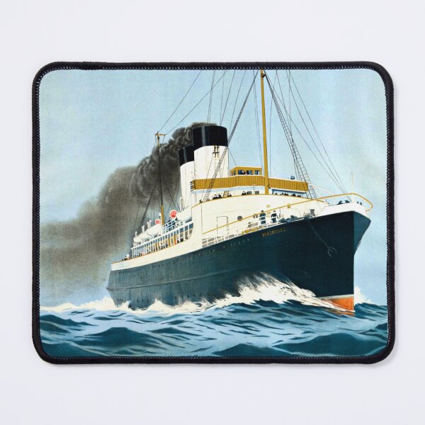 Item preview, VINTAGE OCEAN LINER PARIS LONDON TRAVEL POSTER designed and sold by Madjack Tees Kiwi SuperStore.