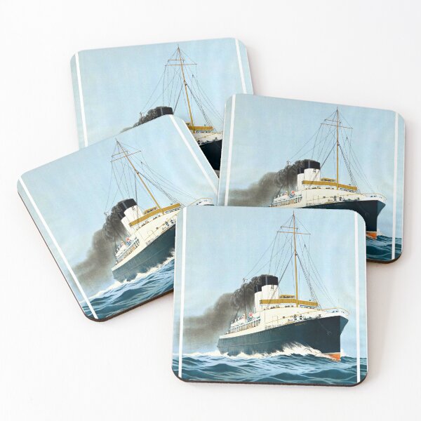 Item preview, VINTAGE OCEAN LINER PARIS LONDON TRAVEL POSTER designed and sold by Madjack Tees Kiwi SuperStore.