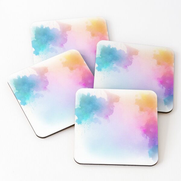 Item preview, Colorful Rainbow watercolor washes turquoise pink purple green blue painting artwork abstract designed and sold by adlydesigns.