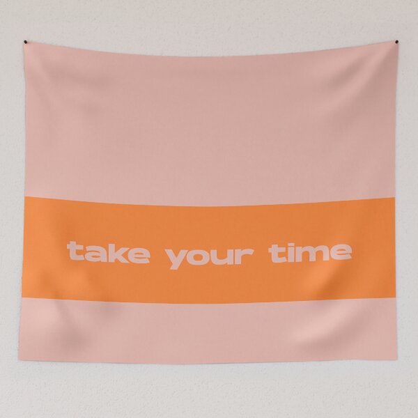 Item preview, Take Your Time Minimalist Orange and Blush Pink  designed and sold by kierkegaard.