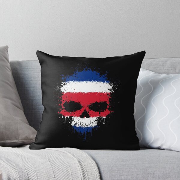 Aperçu de l'œuvre Chaotic Costa Rican Flag Splatter Skull créée et vendue par JeffBartels.