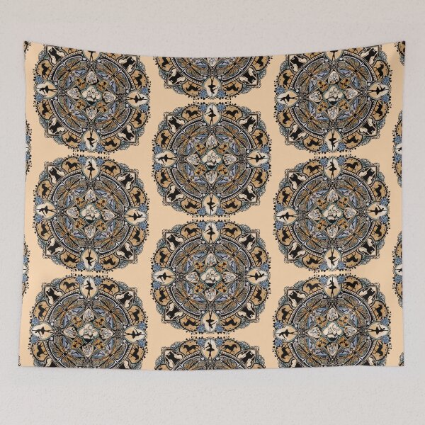 Item preview, mandala with dragonflies, horses and ballerinas designed and sold by Hennagirl.