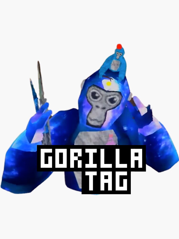Gorilla Tag Monkey Hat by POLKART Sticker for Sale by frierson1