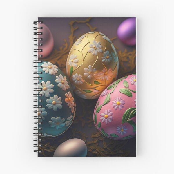Item preview, Easter eggs with flowers pattern design, vintage colors and luminous light 8 designed and sold by jetaiart.