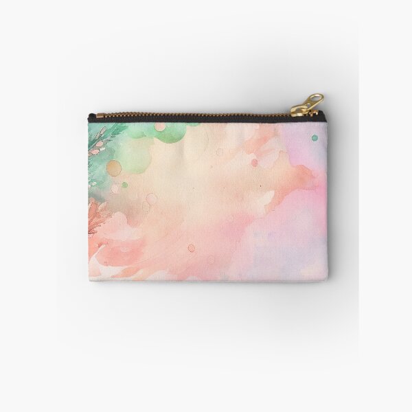 Item preview, Coral Pink Teal watercolor washes painting artwork abstract designed and sold by adlydesigns.