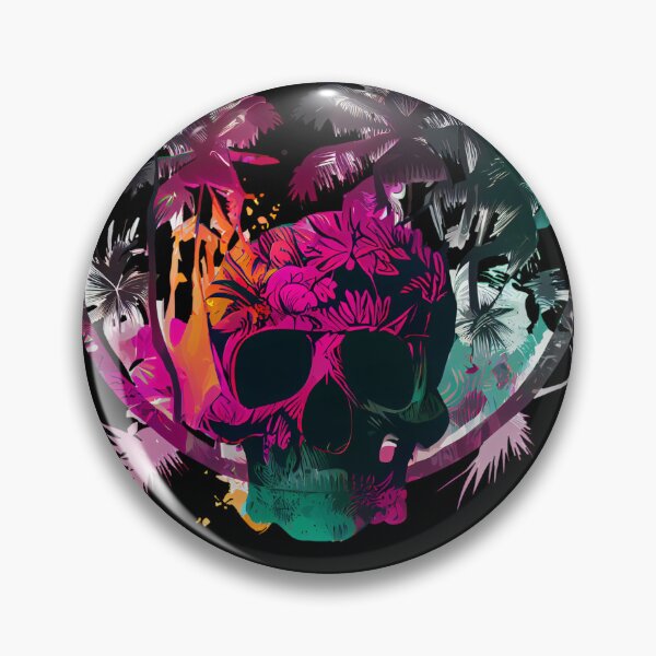 Item preview, Tropical Skull with Retro Background designed and sold by FiveIntentions.
