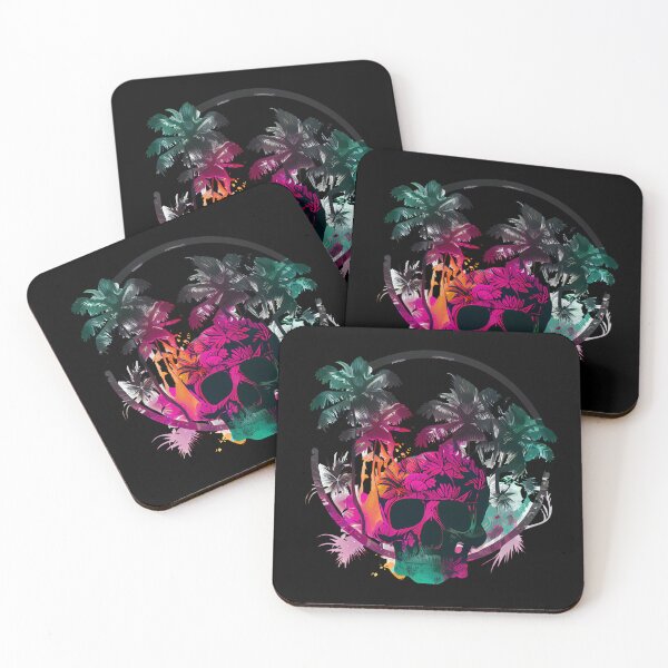 Item preview, Tropical Skull with Retro Background designed and sold by FiveIntentions.