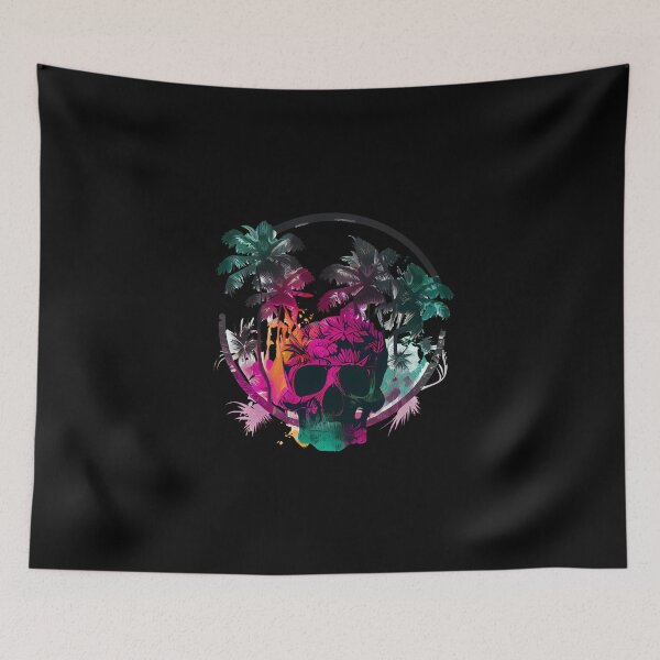 Item preview, Tropical Skull with Retro Background designed and sold by FiveIntentions.
