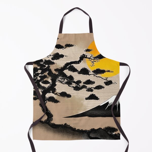 Item preview, "Silhouette of Bonsai: Mount Fuji's Textured Sunset in a Unique Format" designed and sold by 9000MilesToHome.