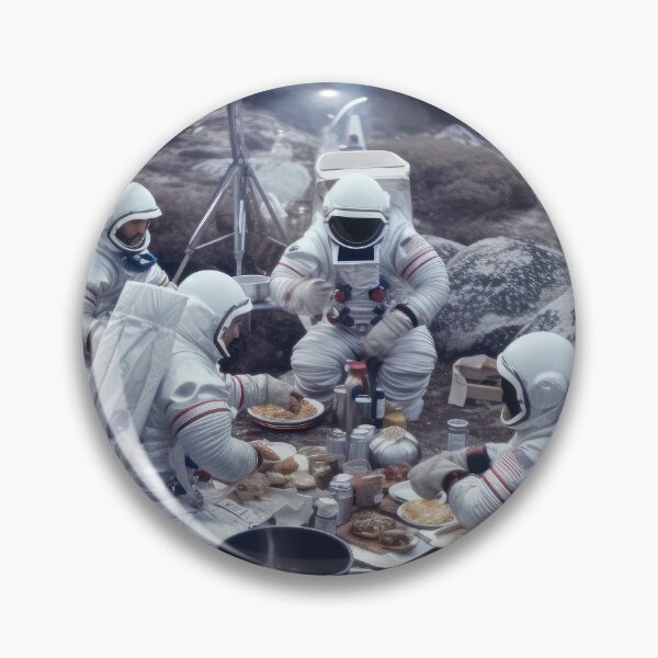 Item preview, astronauts partying on Moon, cosmic stories, abstract illustration designed and sold by CanyonGarageArt.