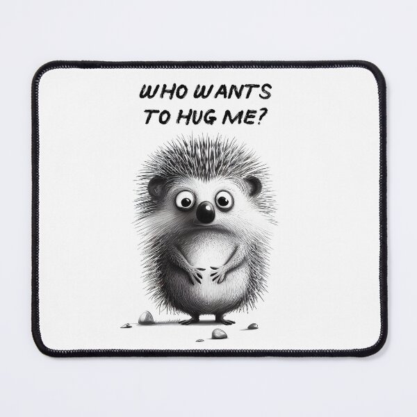 Item preview, Adorable Hedgehog Cartoon Design - Who Wants to Hug Me? - Huggable Hedgehogs designed and sold by VibrantJD.
