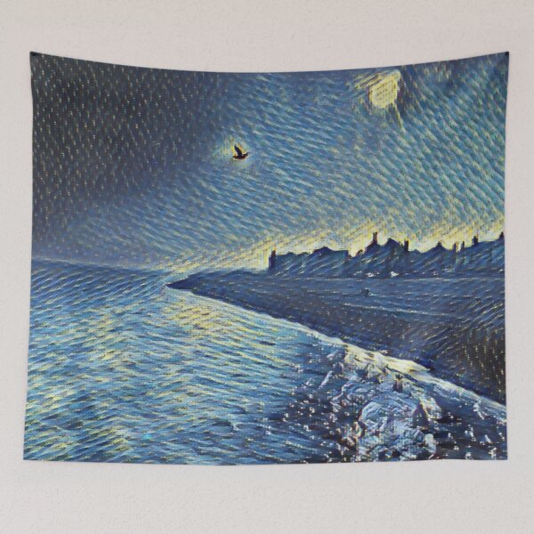 Item preview, Winter Beach Scene In Shades Of Blue designed and sold by Fearless-Fox.