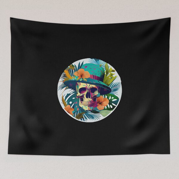 Item preview, Tropical Skull in Woman's Hat designed and sold by FiveIntentions.