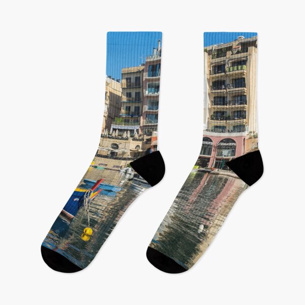 Item preview, Glossy Mediterranean Colours - Saint Julians Waterfront in Malta  designed and sold by Georgia Mizuleva.