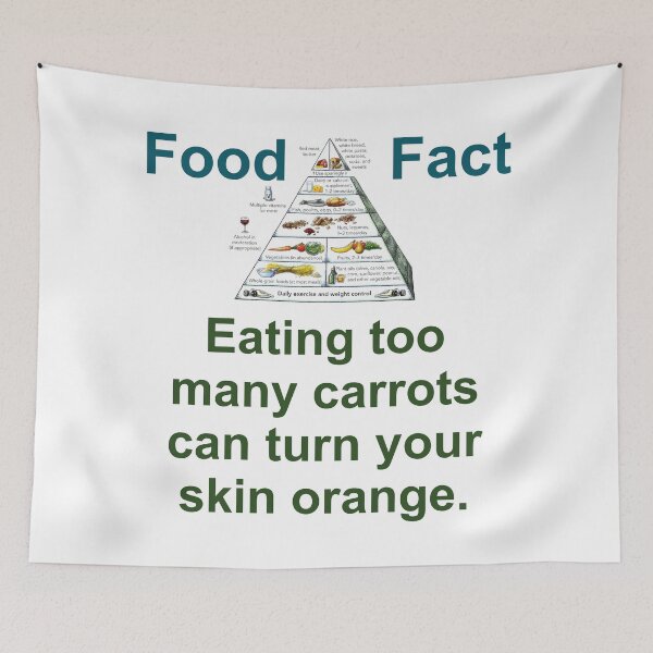 Item preview, Eating Too Many Carrots  - Food Fact designed and sold by CrankyOldDude.