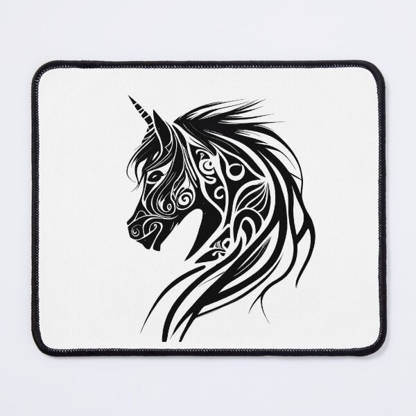 Item preview, Unicorn Tribal Tattoo designed and sold by ShadowAndSlate.