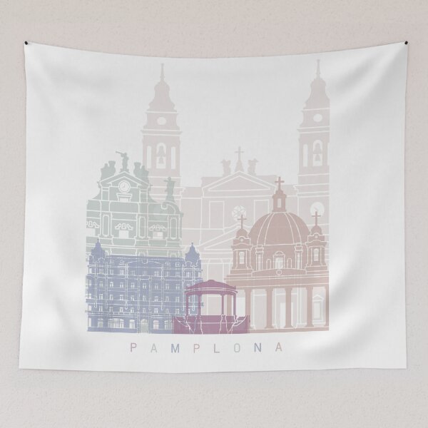 Item preview, PAMPLONA SKYLINE POSTER PASTEL designed and sold by paulrommer.