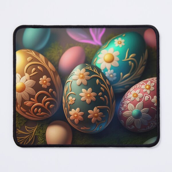 Artikelvorschau,  Easter eggs with flowers pattern design, vintage colors and luminous light 9 entworfen und verkauft von jetaiart.