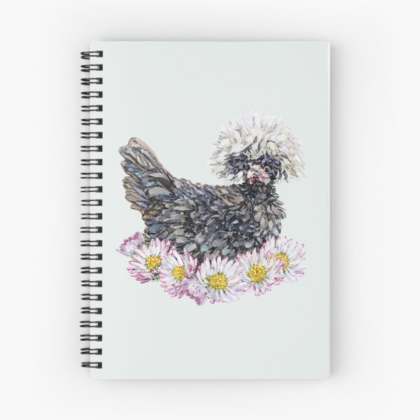 Item preview, Mable the White Crested Polish Chicken with watercolor daisies designed and sold by becca-boyce.