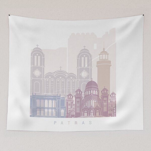Item preview, PATRAS SKYLINE POSTER PASTEL designed and sold by paulrommer.