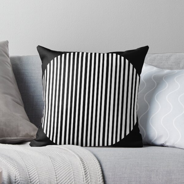 Black and white circles and stripes Throw Pillow