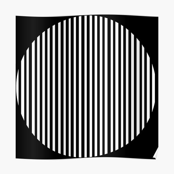 Black and white circles and stripes Poster