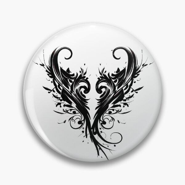 Item preview, Tribal Tattoo Wings in Heart Shape designed and sold by ShadowAndSlate.