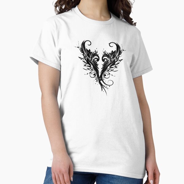 Item preview, Tribal Tattoo Wings in Heart Shape designed and sold by ShadowAndSlate.