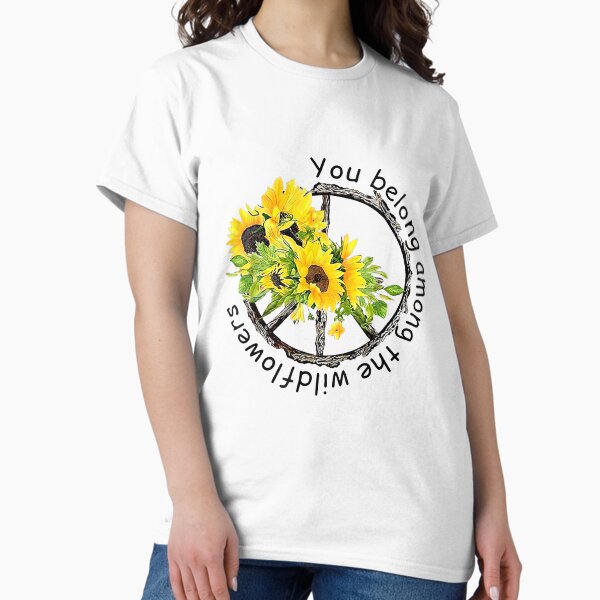 Cute Floral Wildflower Aesthetic Girls Graphic Pocket Women's Oversized Comfort T-shirt