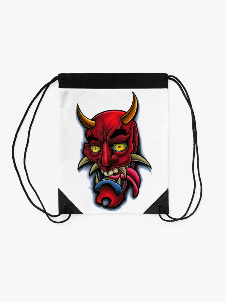 Sac à cordon « Masque japonais de Hannya, conception de tatouage 