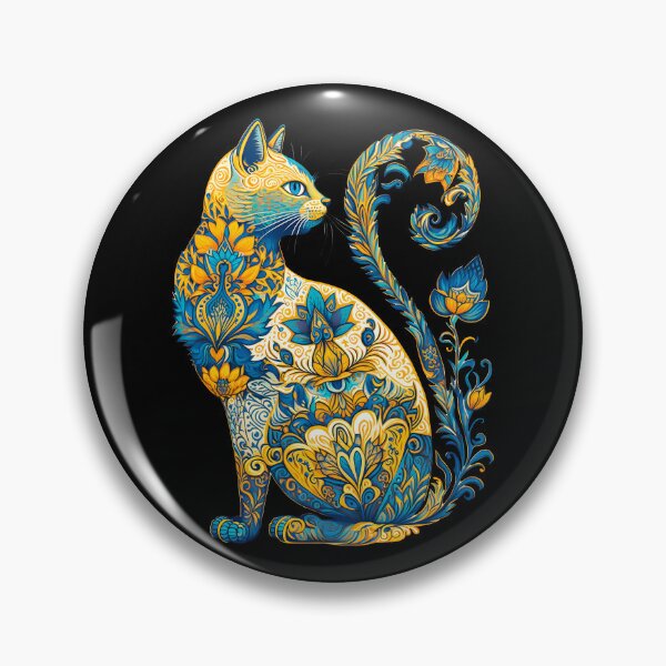 Item preview, Ukrainian Cat Floral Vintage Ukraine Flag & Vyshyvanka designed and sold by SecretDicer.