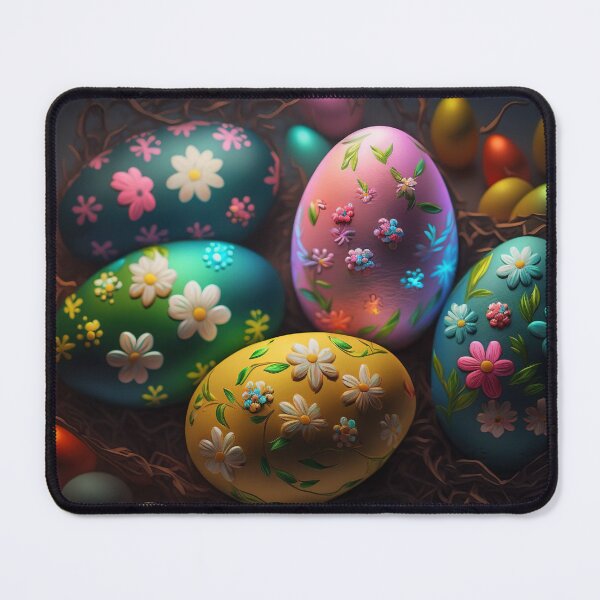 Artikelvorschau, Easter eggs with flowers pattern design, vintage colors and luminous light 12 entworfen und verkauft von jetaiart.