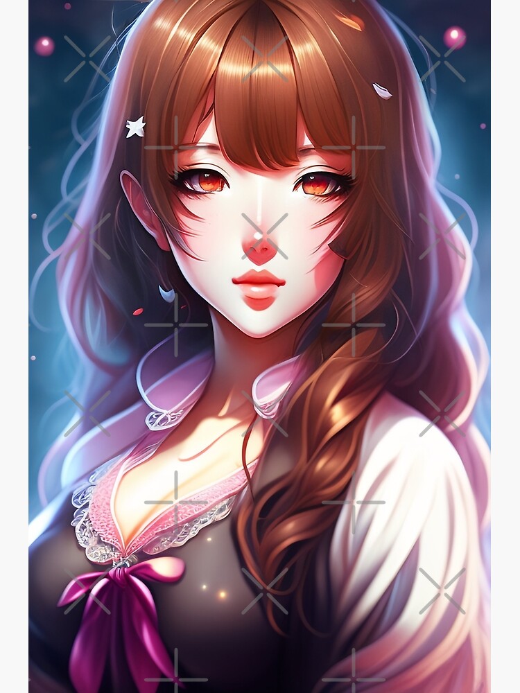 Premium AI Image  Portrait of a beautiful girl with long hair Anime manga  drawing of cute girls