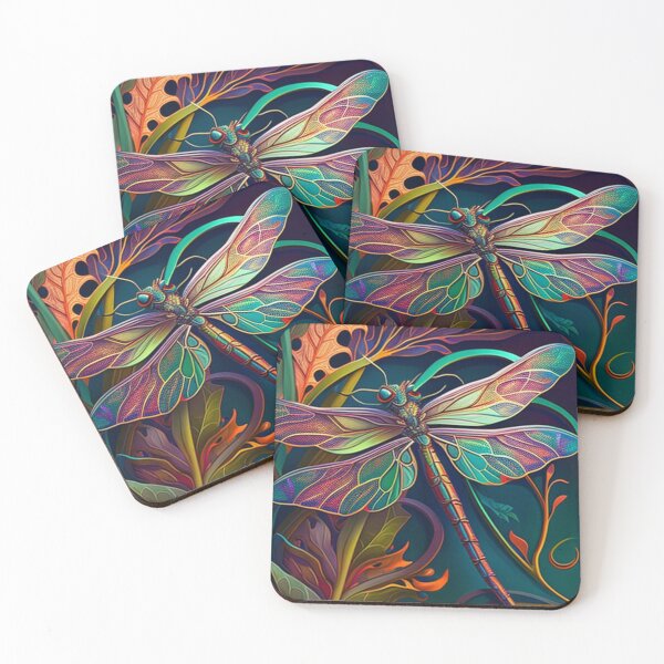 Item preview, Art Nouveau Colorful Painted Dragonfly designed and sold by PaperieJennifer.