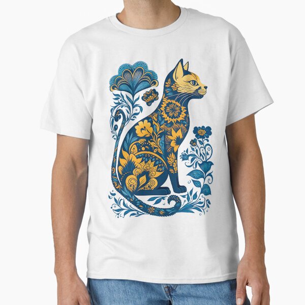 Item preview, Ukraine Cat Floral Vintage Ukrainian Flag & Vyshyvanka designed and sold by SecretDicer.