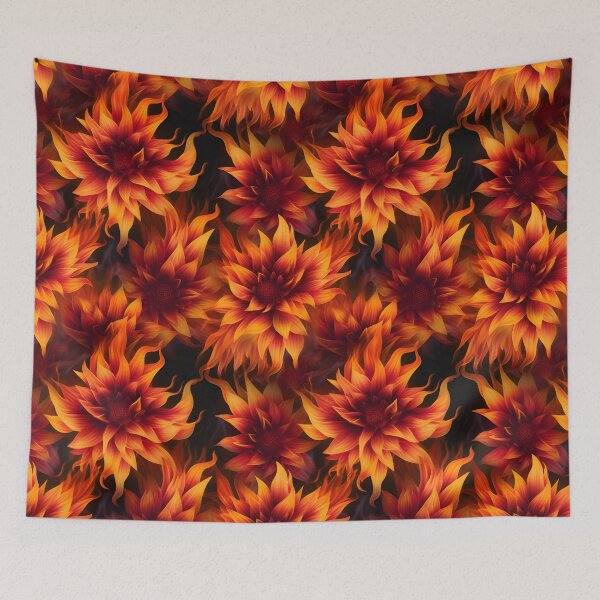 Item preview, Flaming Flowers Double Layered Pattern designed and sold by AI Creations ⭐⭐⭐⭐⭐.