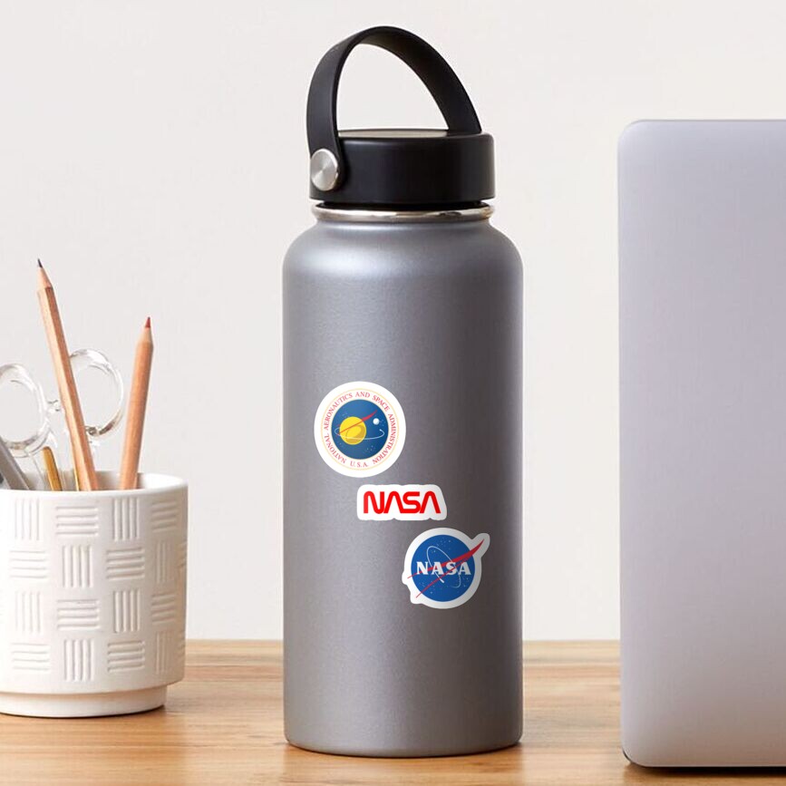 Three different official NASA logos Sticker