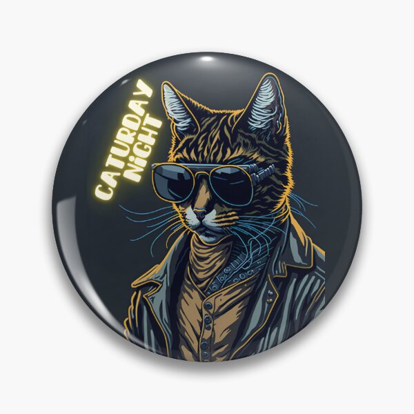 Aperçu de l'œuvre Caturday Night - Cool Cat portant des nuances et une veste en cuir créée et vendue par candlewithhare.