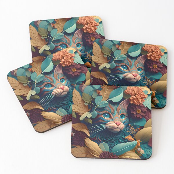 Item preview, Colorful Cute kitty and Flowers designed and sold by beluxe.