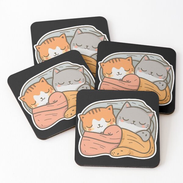 Item preview, Purrfectly Cozy Two Uwu Cats Snuggle in a Warm Bed designed and sold by DHNY.