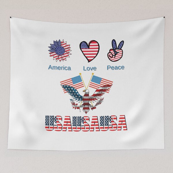Item preview, America USA Flag - America Love Peace  designed and sold by lsepolis123.