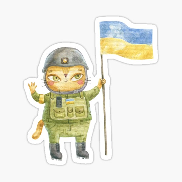 Item preview, cute Ukrainian cat patriot, warrior  designed and sold by the-myro.
