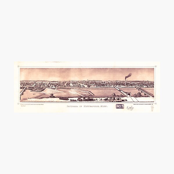 Aperçu de l'œuvre Panorama de Minneapolis, Minnesota (1873) créée et vendue par allhistory.