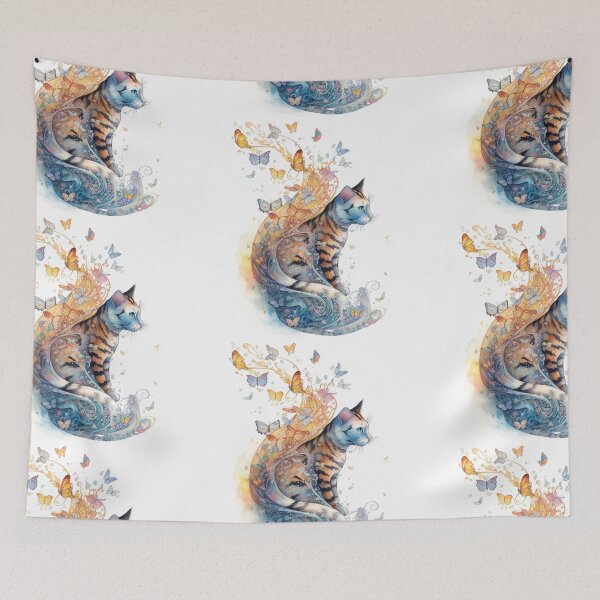 Item preview, Cat in abstract nature designed and sold by ArtMozart.