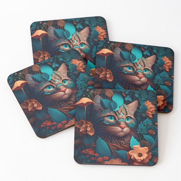 Item preview, Colorful Cute kitty and Flowers designed and sold by beluxe.