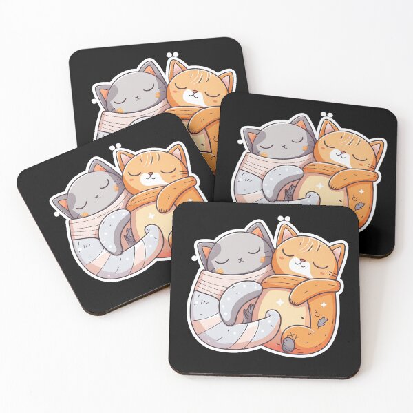 Item preview, Cuddle Buddies Two Uwu Cats Share a Bed and a Heartwarming Moment designed and sold by DHNY.