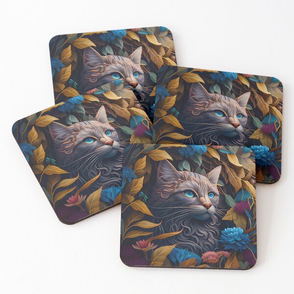 Item preview, Colorful Cute Cat and Flowers designed and sold by beluxe.
