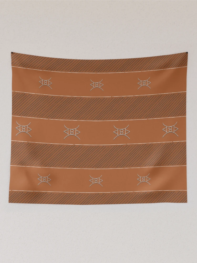 Thumbnail 2 of 3, Tapestry, Rust African Pattern designed and sold by hellcom.